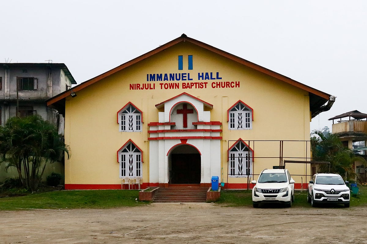 The facade of the Nirjuli Town Baptist Church in Doimukh, Arunachal Pradesh. The Christian community across the state has raised concerns about the anti-conversion law, which critics say could be used to target Christian converts and restrict religious freedom
