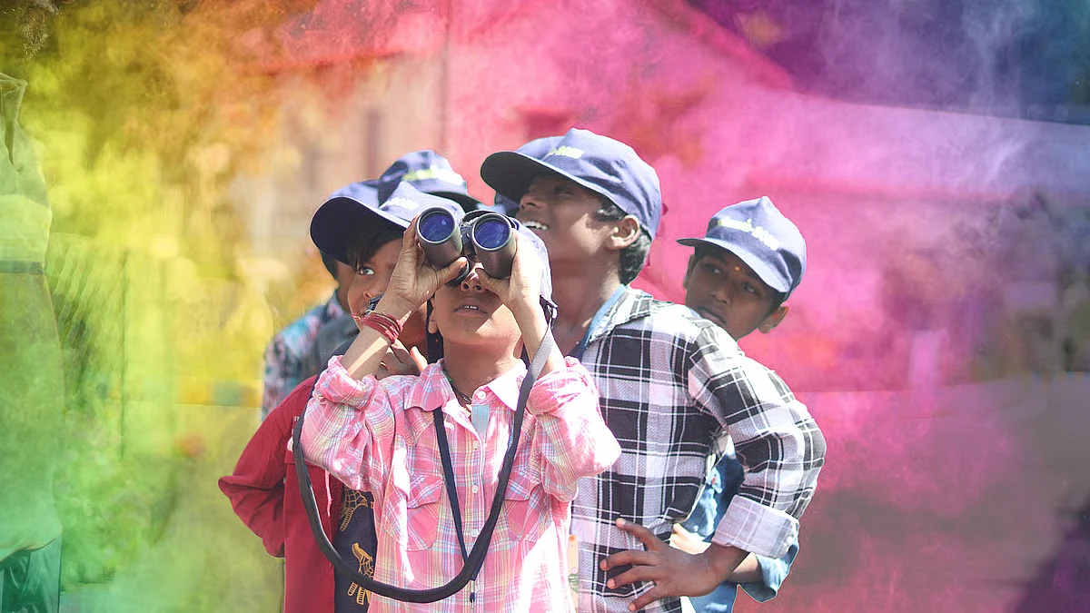 Children during a picnic to Kodaikanal.