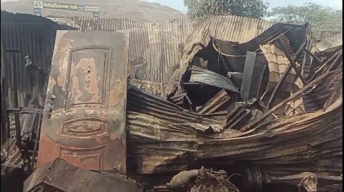 Anwar Ansari's scrap shop that was gutted in a fire
