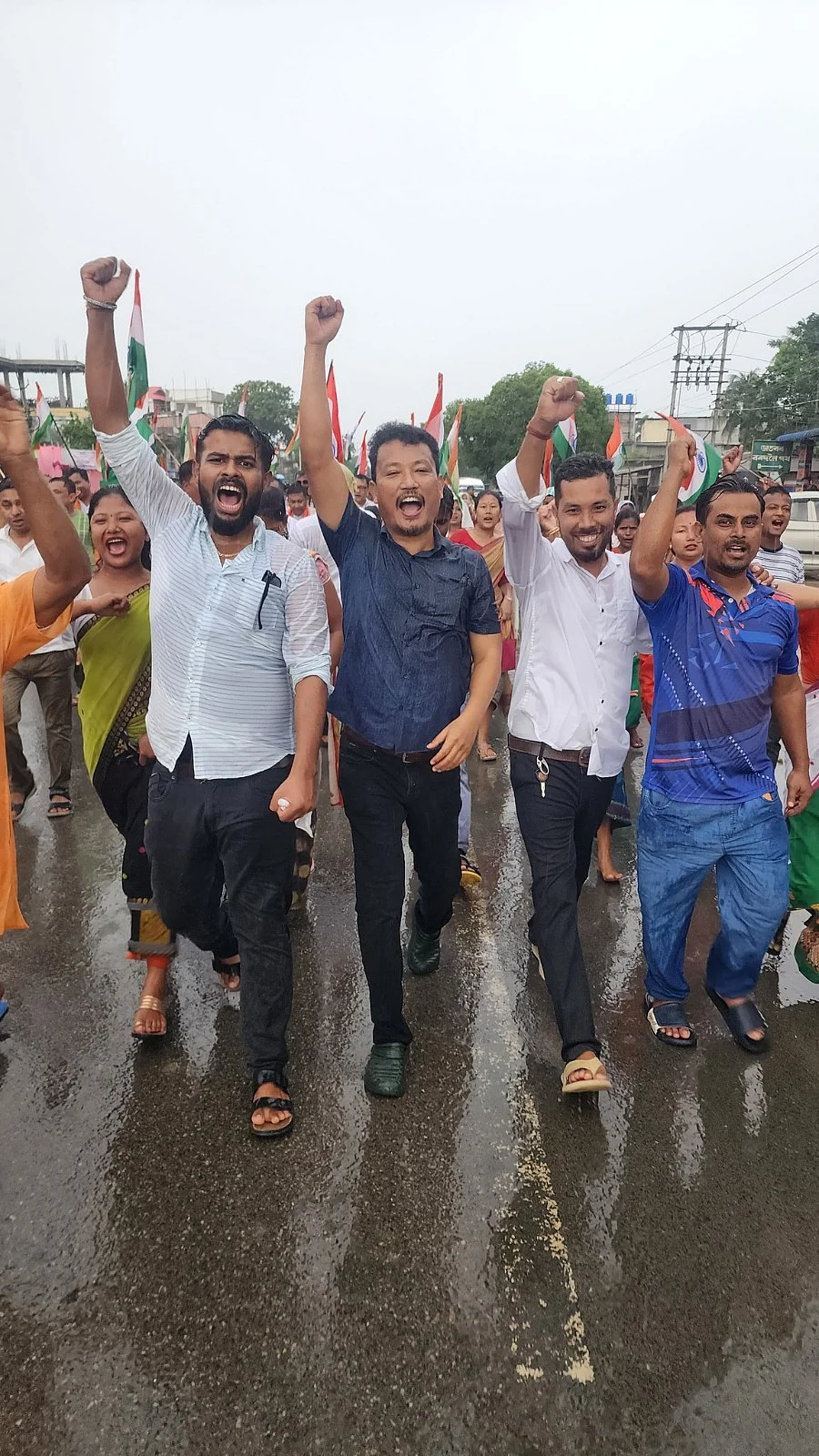 Patar (in a navy blue shirt) at a Tiranga March.