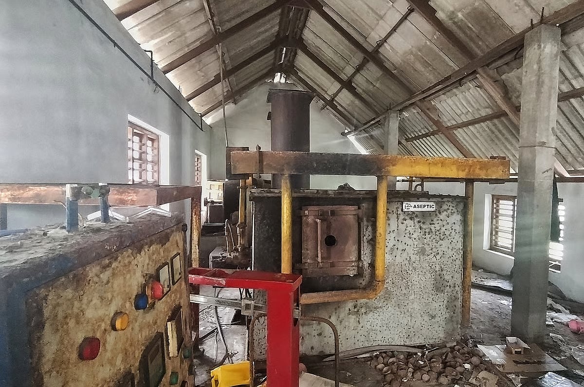 Damaged incinerators in the Island