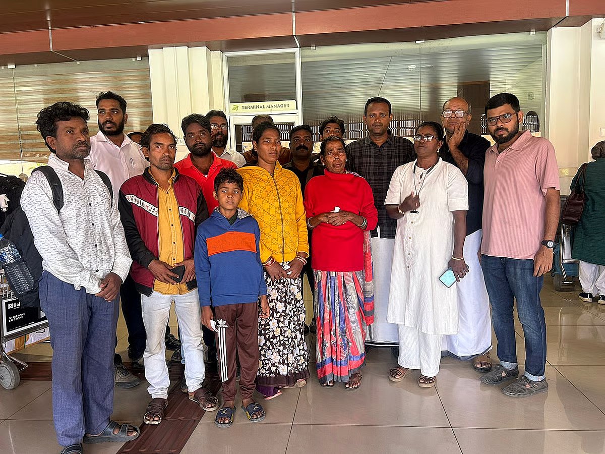 Ram Narayan's family with the action council members, who are helping them.