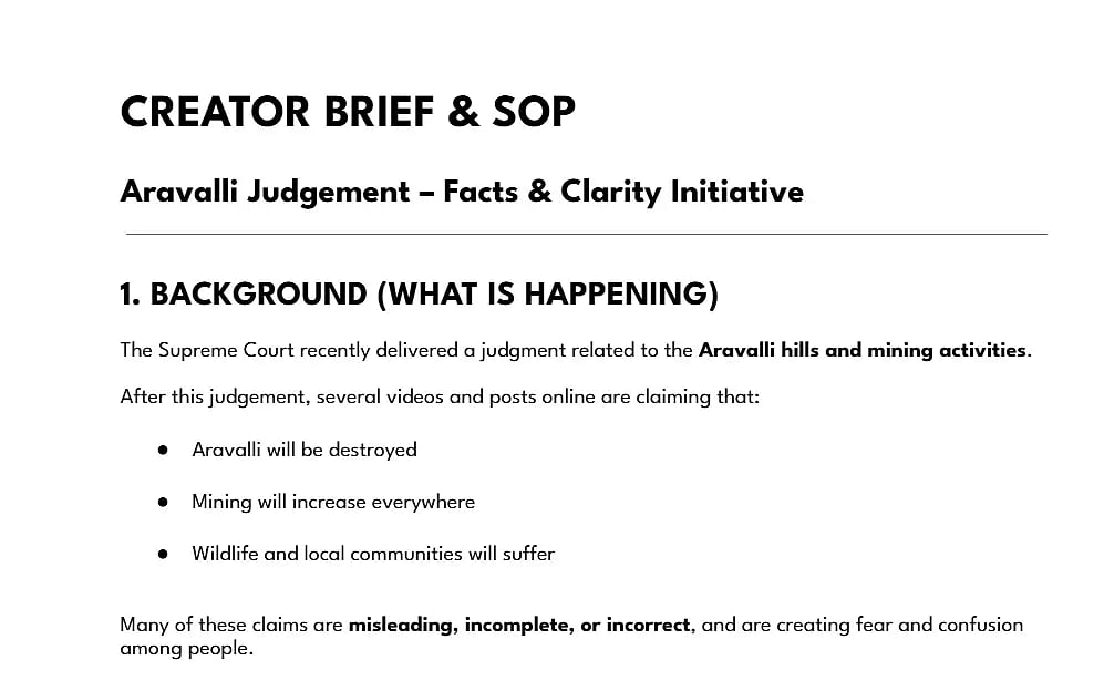 The briefing document