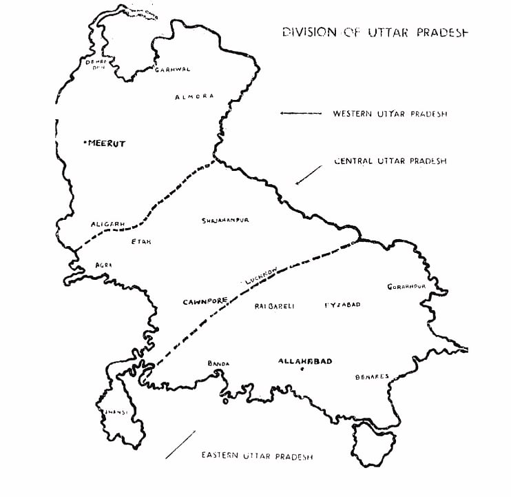 The political map of UP, envisioned by Ambedkar, from BAWS vol 1.