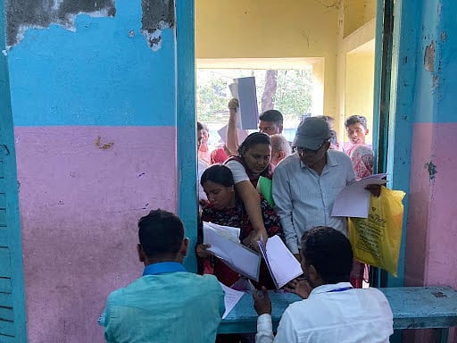 People rushing to submit their petitions to officials. (Image courtesy Suhasini Biswas)