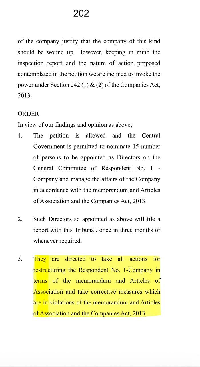 NCLT April 2022 judgement spells out aim wrt AoA and MoA