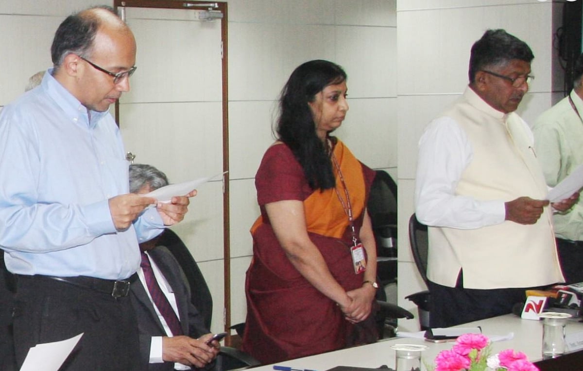 Rajesh Jain takes oath as UIDAI member.