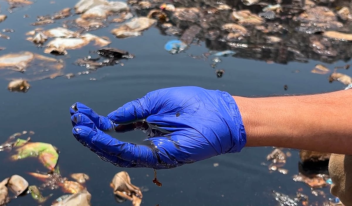 Leachate at the landfill 