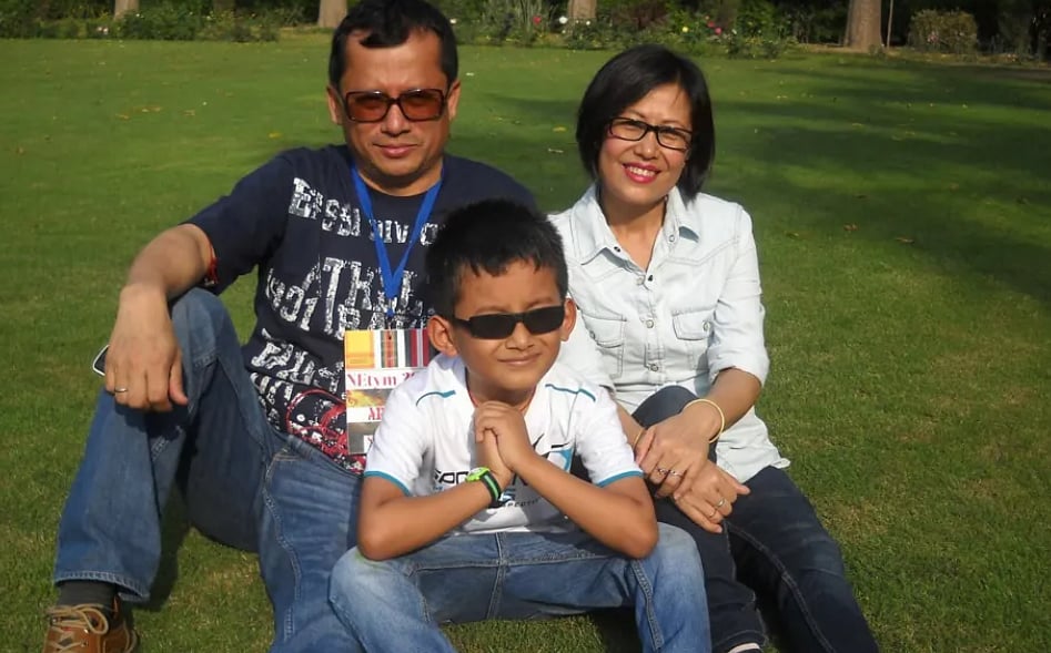 Singh with his family