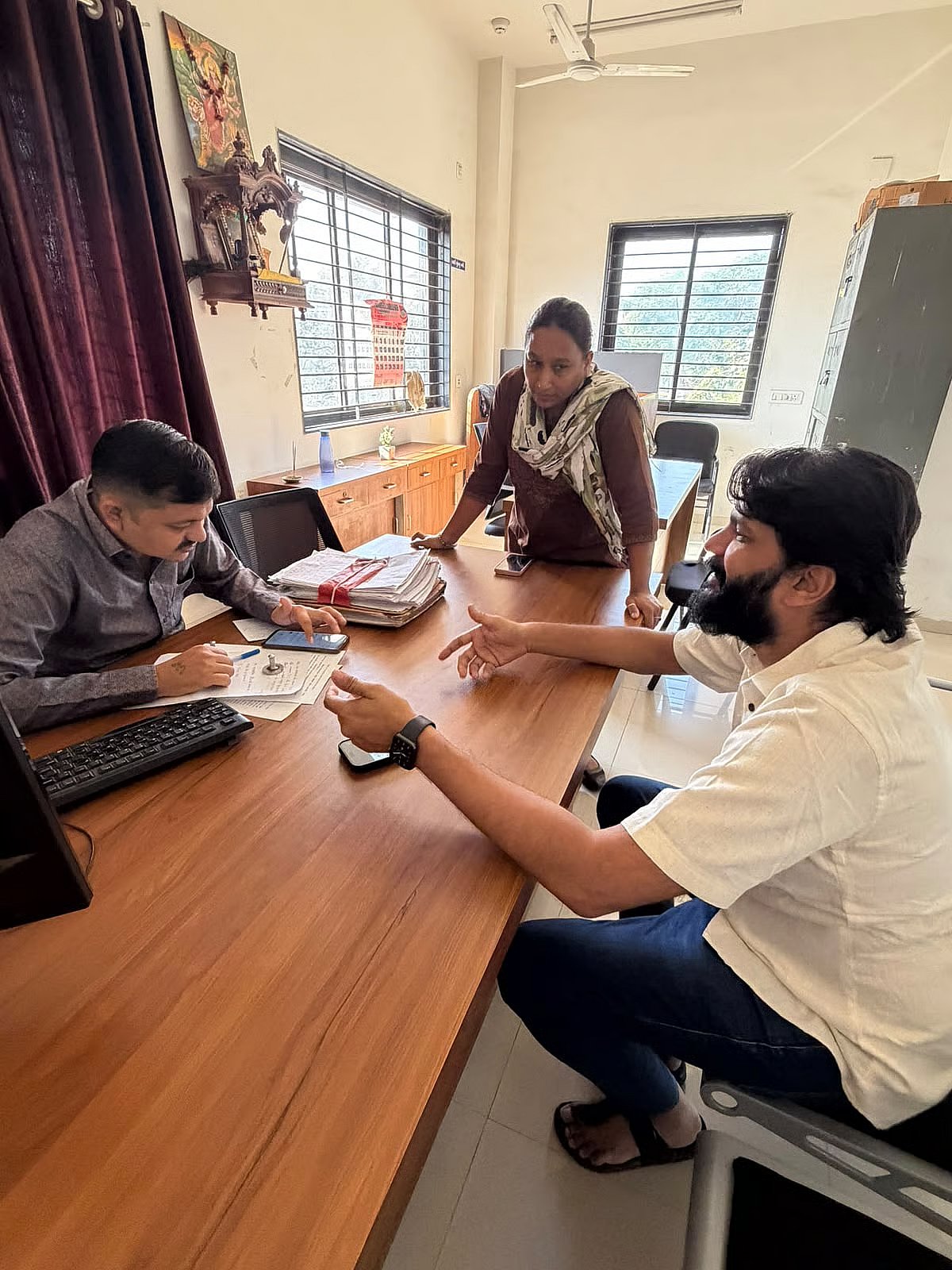 Sneh Bhavsar at the police station