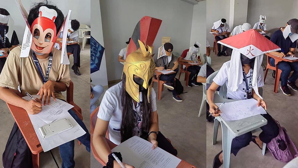 Exam-ல் காப்பி அடிக்காமல் இருக்க முகமூடிகள்- கவனம் பெறும் பிலிப்பைன்ஸ் பள்ளியின் பலே ஐடியா
