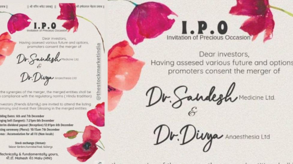 Stock Market தீமில் திருமண அழைப்பிதழ் - இணையத்தில் வைரலாகும் மருத்துவரின் Invitation