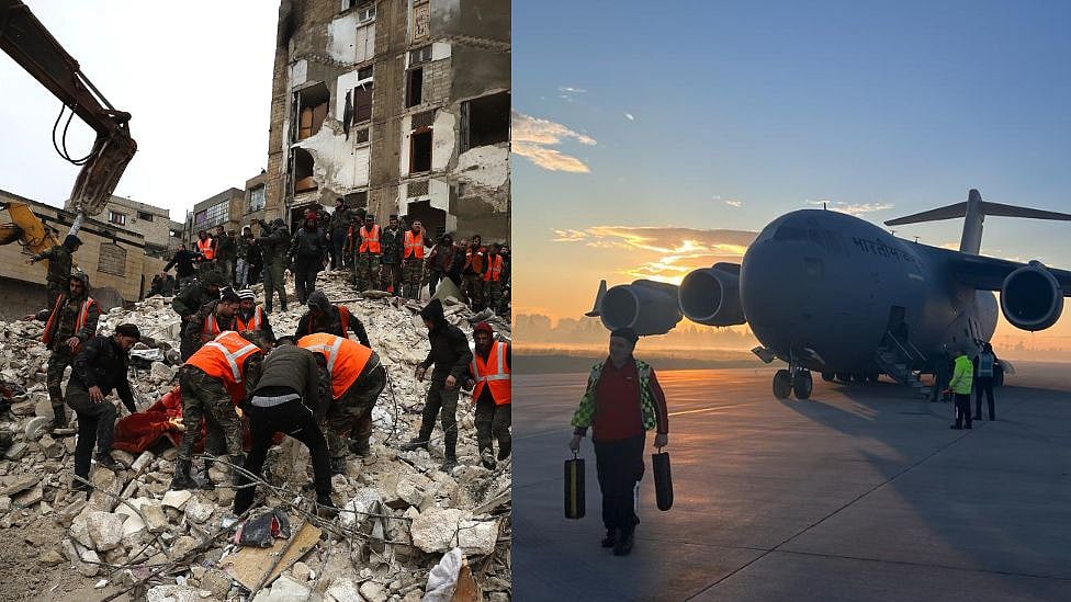 துருக்கி : உதவ சென்ற இந்திய விமானம் - பாகிஸ்தான் வழியாக பறக்க அனுமதி மறுக்கப்பட்டதா?