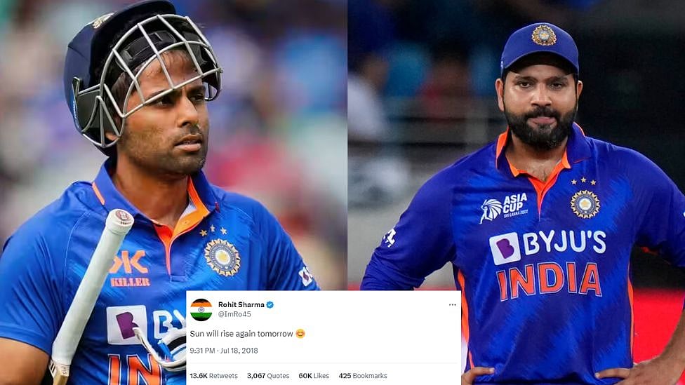 இந்தியா: ஹாட் ட்ரிக் டக் அவுட் ஆன சூர்யகுமார் யாதவ் - வைரலாகும் ரோஹித்தின் பழைய ட்வீட்