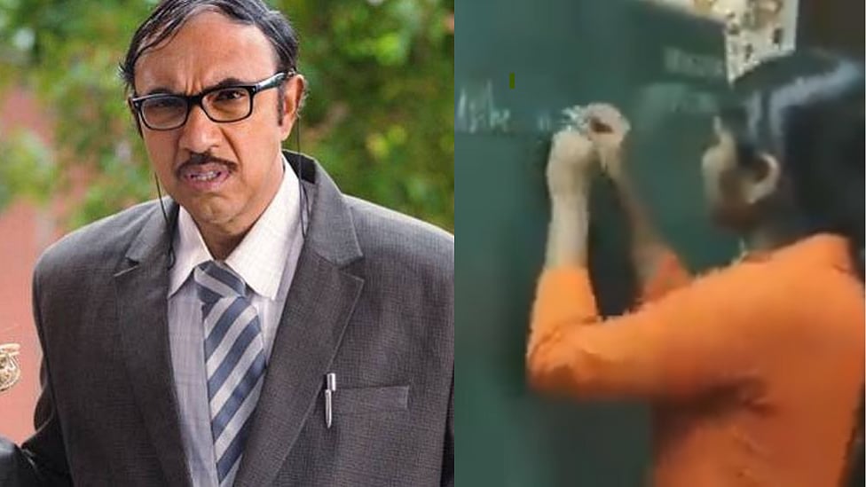 வைரஸ் போல ஓரே நேரத்தில் இரண்டு கைகளாலும் இரண்டு மொழிகளில் எழுதும் பெண் - வீடியோ!