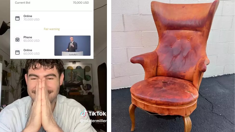 4000 ரூபாய் கொடுத்து வாங்கிய நாற்காலியை 82 லட்சத்துக்கு விற்ற டிக்டாக் பிரபலம்- எப்படி?