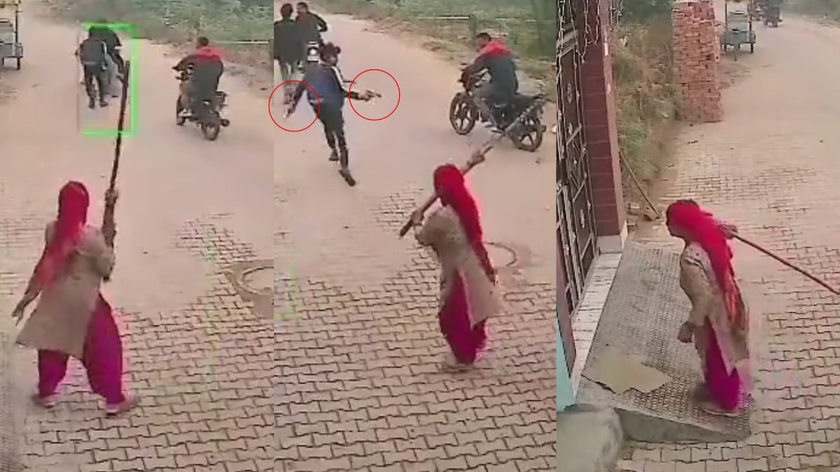 ஹரியானா: துப்பாக்கியுடன் வந்த குண்டர்களை துடைப்பத்தால் துரத்திய பெண் - வீடியோ உள்ளே