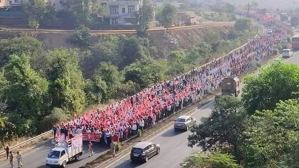 কৃষক আন্দোলনের সমর্থনে AIKS-এর ডাকে নাসিক থেকে মুম্বাই পদযাত্রায় জনপ্লাবন