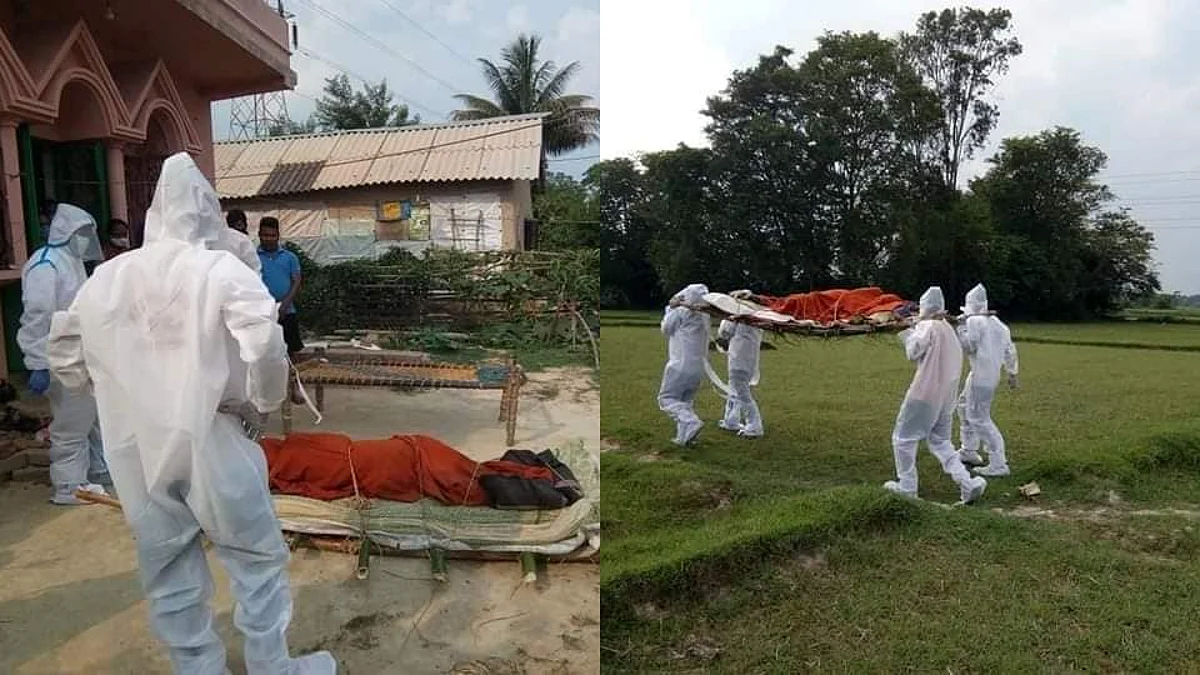 করোনা আক্রান্ত সন্দেহে গ্রামের শ্মশানে সৎকার করতে বাধা, এগিয়ে এলেন রেড ভলান্টিয়াররাই