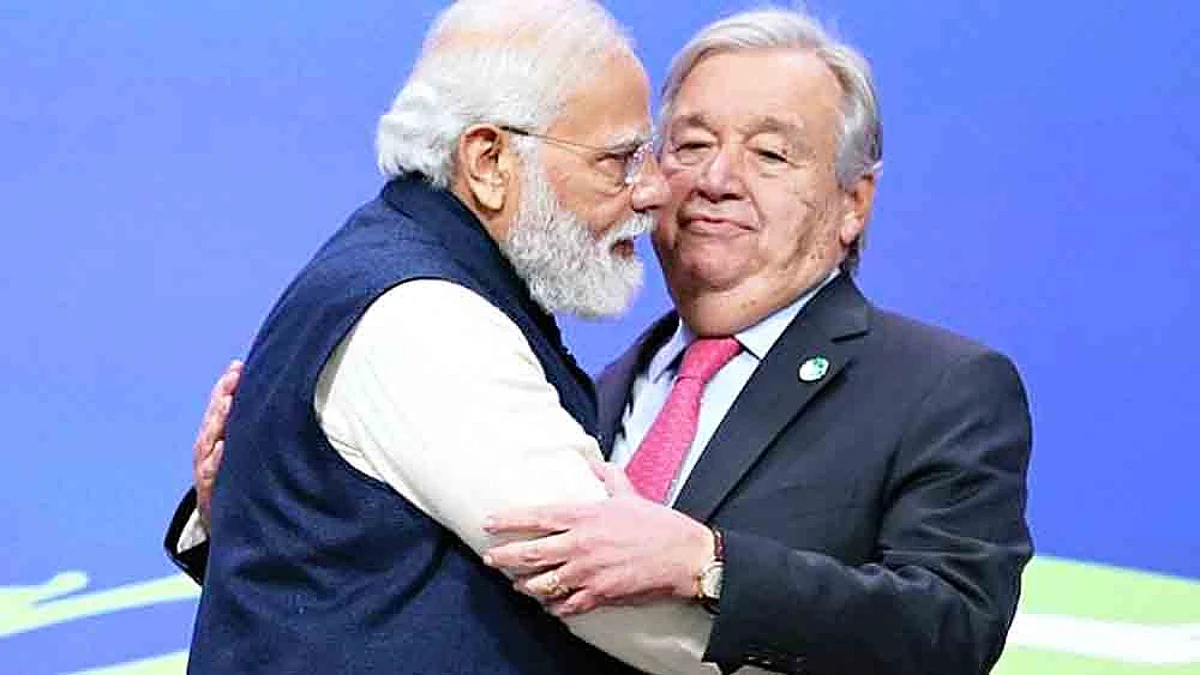 G-20: মাস্ক ছাড়াই আলিঙ্গন মোদির, অসন্তুষ্ট রাষ্ট্রপুঞ্জের মহাসচিব আন্তোনিয়ো গুতেরেস