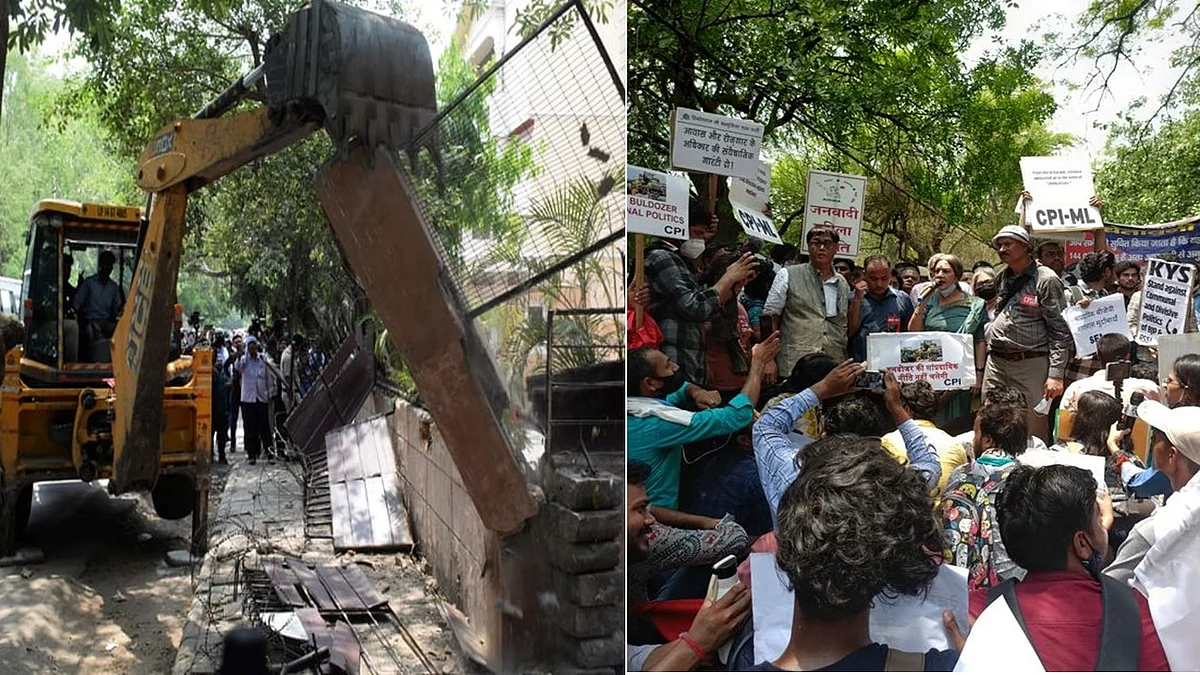 New Delhi Demolition Drive: দিল্লিতে বুলডোজার রাজ চালাচ্ছে পুরনিগম, প্রতিবাদে রাস্তায় বামেরা