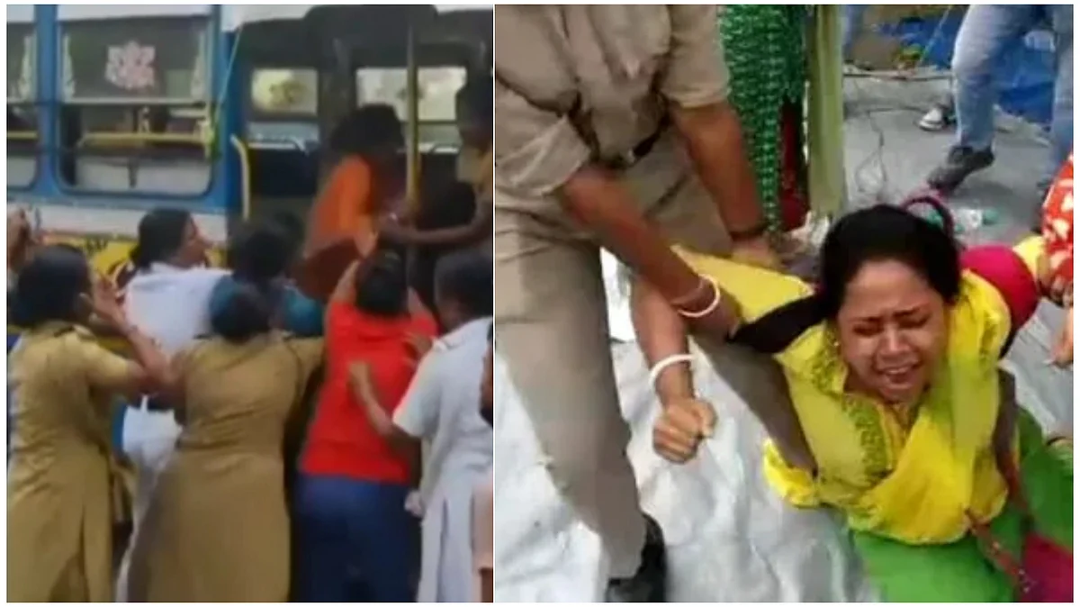 চাকরিপ্রার্থীদের টেনেহিঁচড়ে ধর্না মঞ্চ থেকে সরিয়ে দিল পুলিশ - ফিরবোই, হুঁশিয়ারি আন্দোলনকারীদের