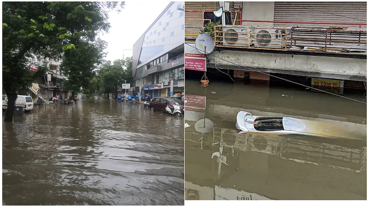 বৃষ্টিতে বিপর্যস্ত গুজরাট