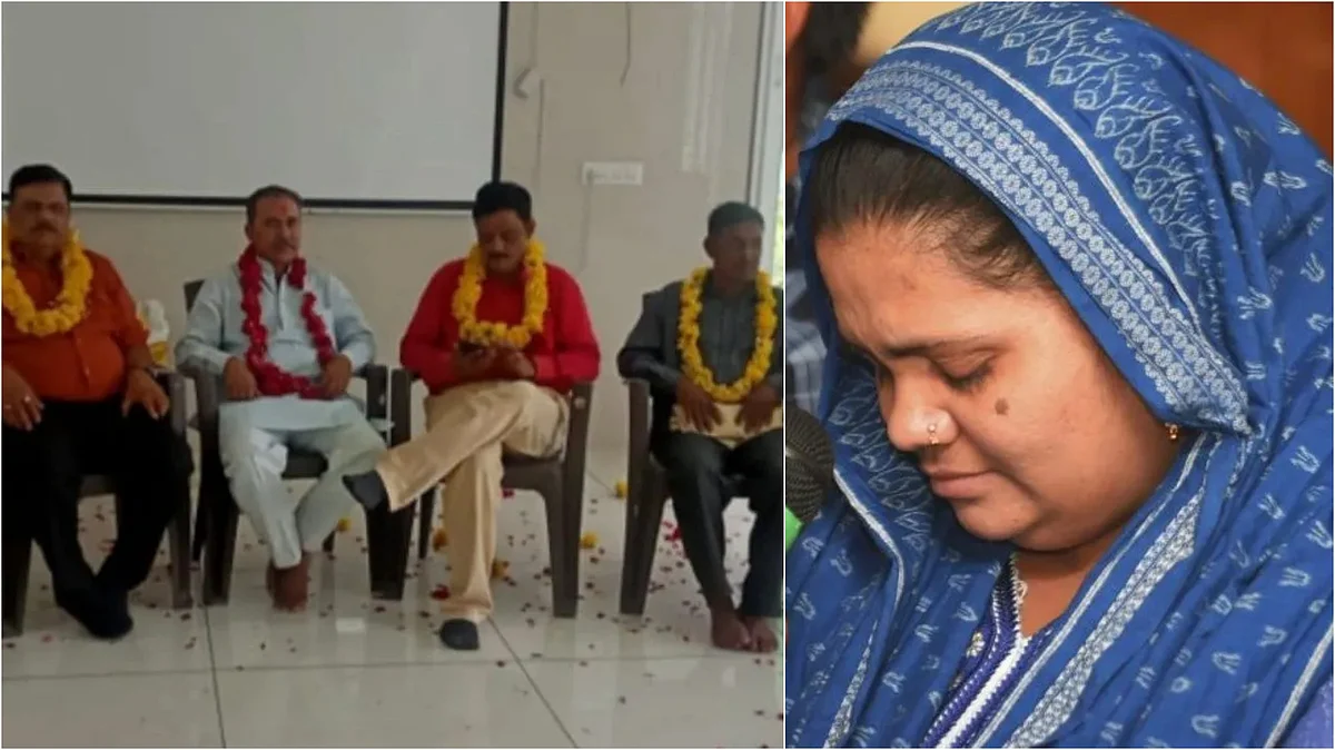 বিশ্ব হিন্দু পরিষদের অফিসে ধর্ষকদের মালা পরিয়ে সম্বর্ধনা দেওয়া হয়েছে