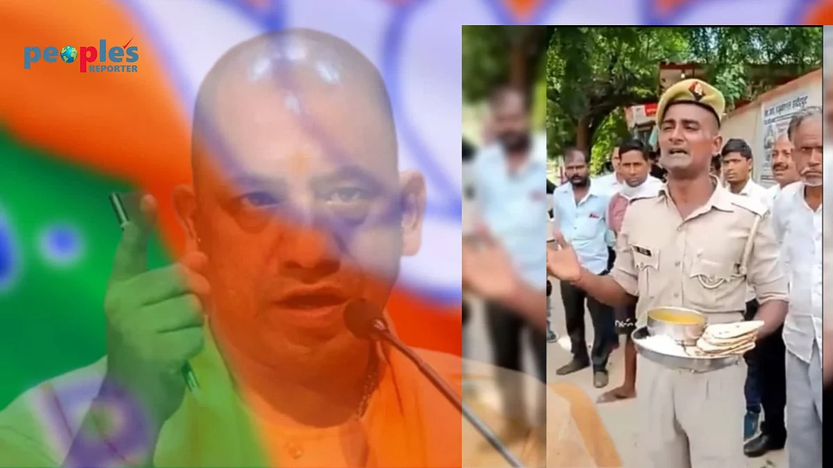 মেসের খাবার হাতে নিয়ে কান্নায় ভেঙে পড়েছেন পুলিশকর্মী