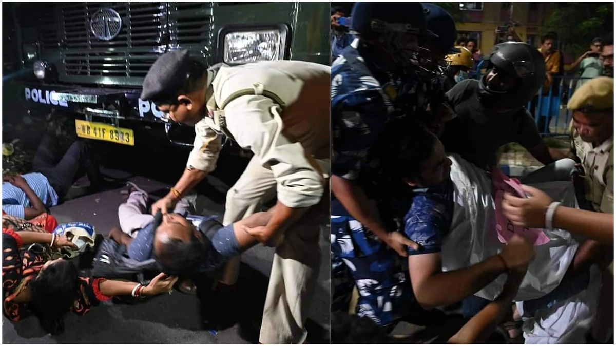 আন্দোলনকারীদের ওপর পুলিশের আক্রমণ