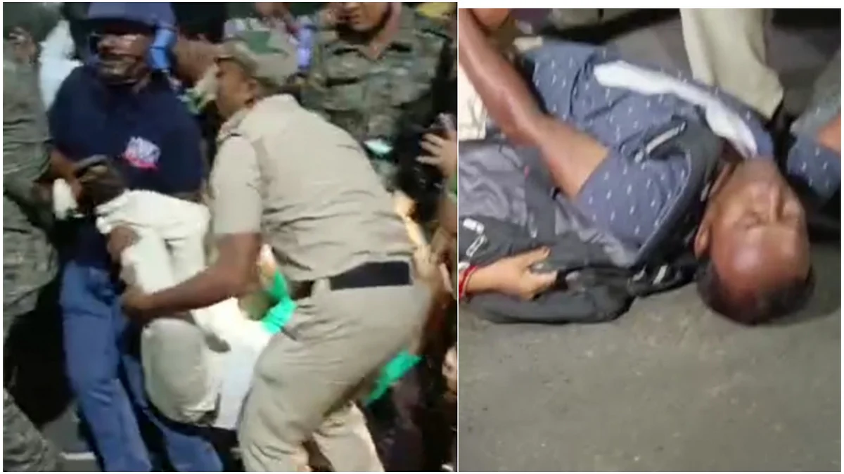 আন্দোলনকারীদের উপর পুলিশের আক্রমণ