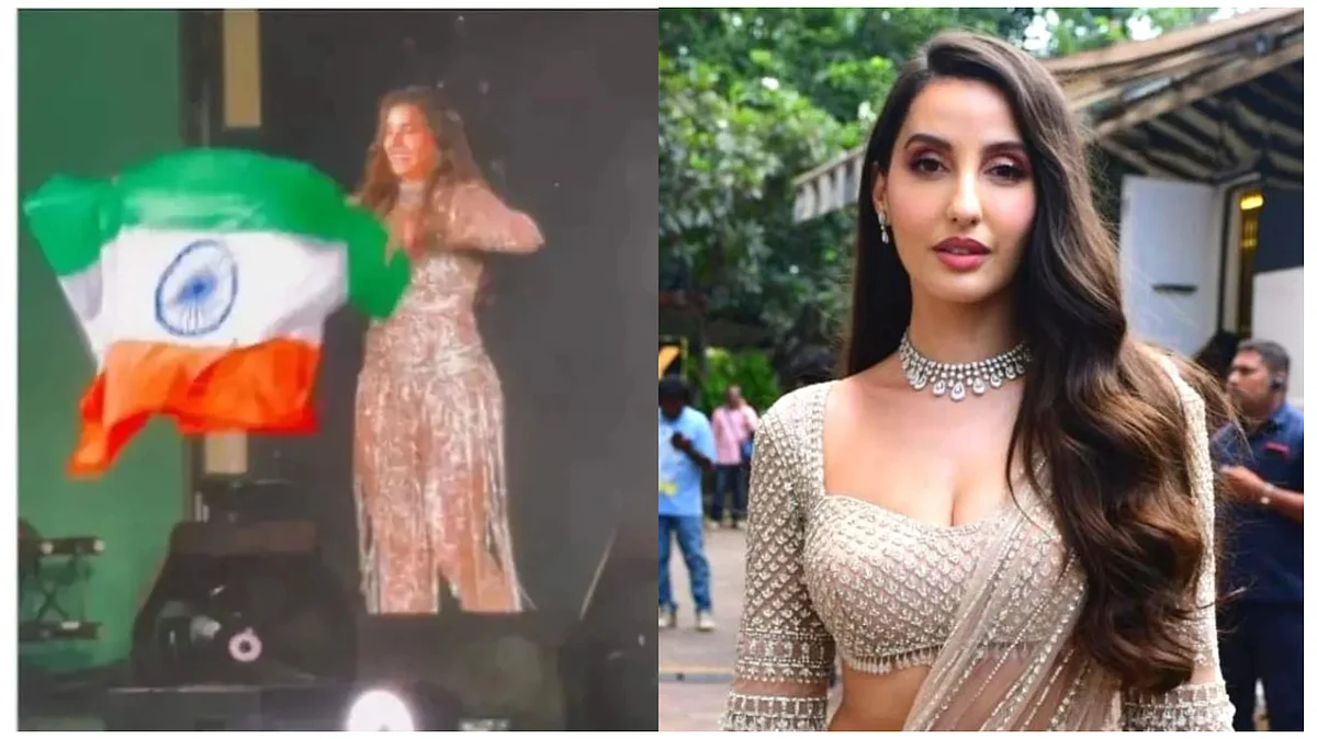 বিশ্বকাপের ফ্যান ফেস্টে জাতীয় পতাকা উল্টো ধরেছেন নোরা ফতেহি