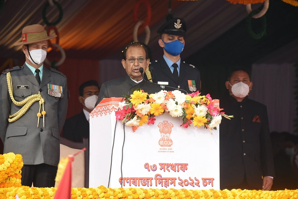 Prof. Jagdish Mukhi speaking on the occasion of 73rd Republic Day | Image: Twitter/Prof. Jagdish Mukhi