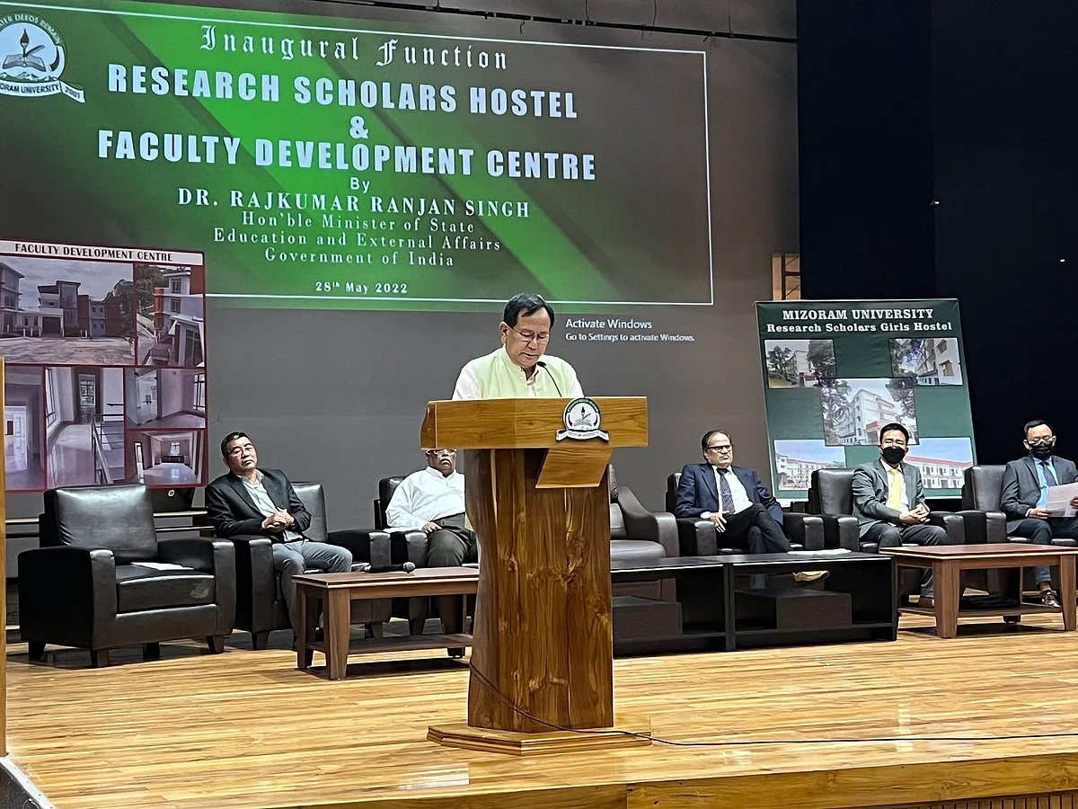 RK Ranjan Singh at the inaugural function in Mizoram University
