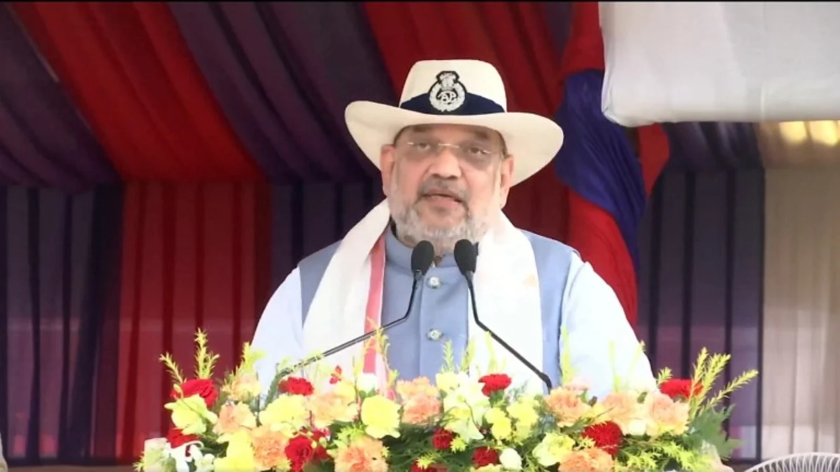Amit Shah Presents President’s Colours Award to Assam Police
