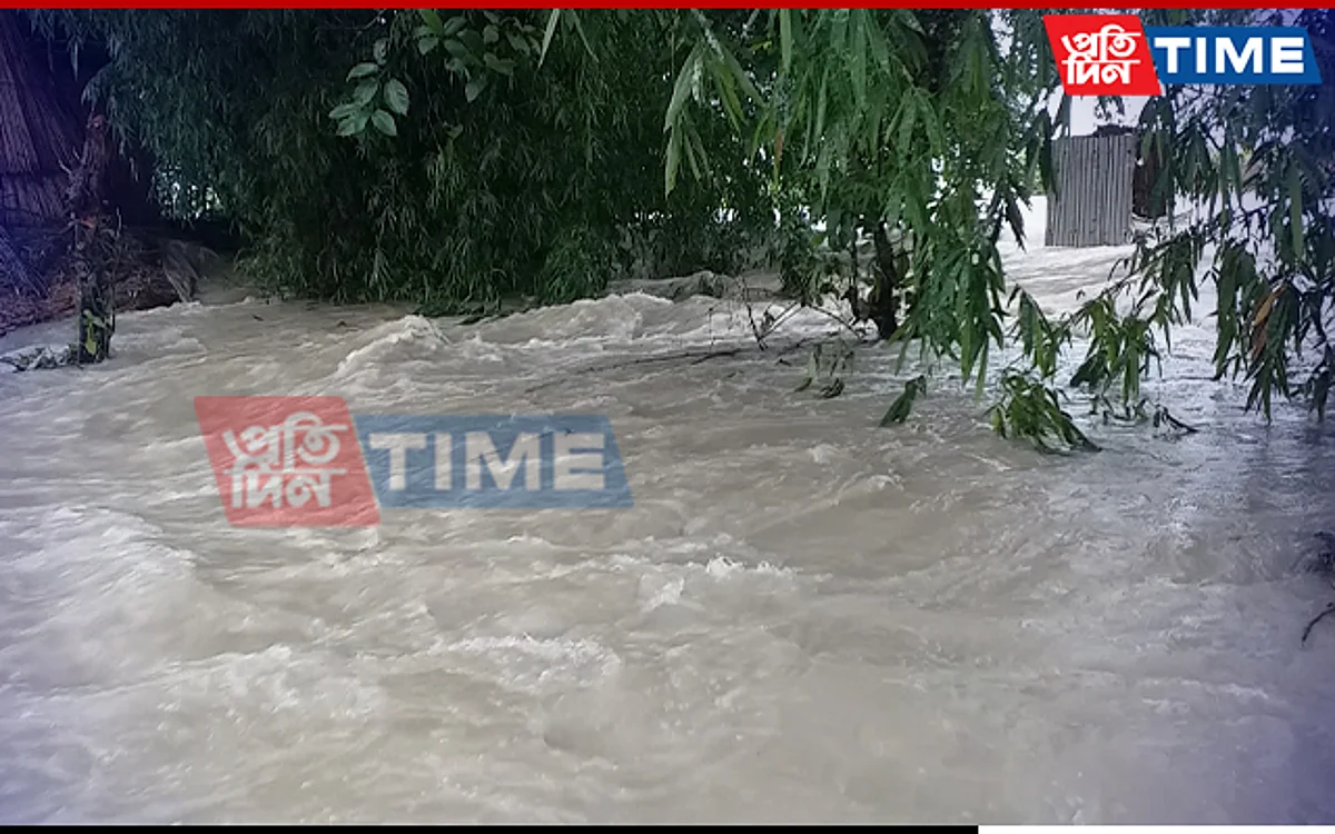 Flood waters in Assam