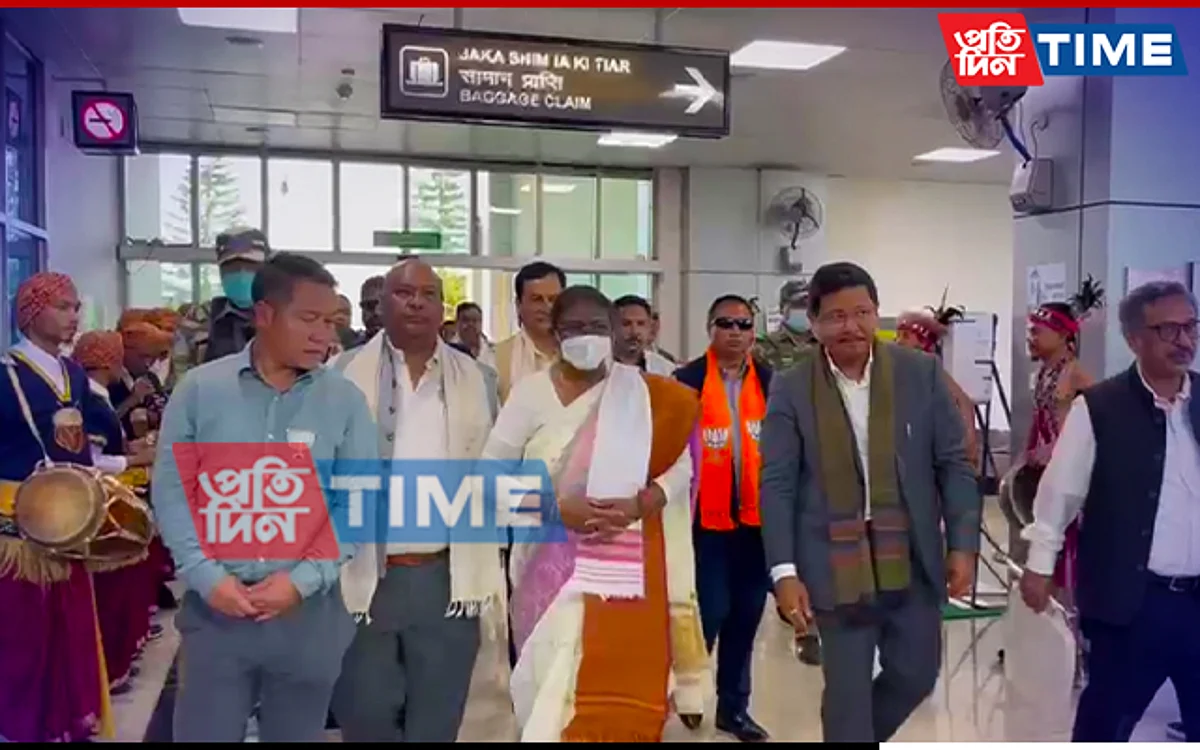Draupadi Murmu arrives at Shillong airport