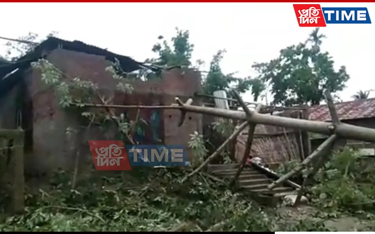 Devastation caused due to storm in Assam's Sivasagar