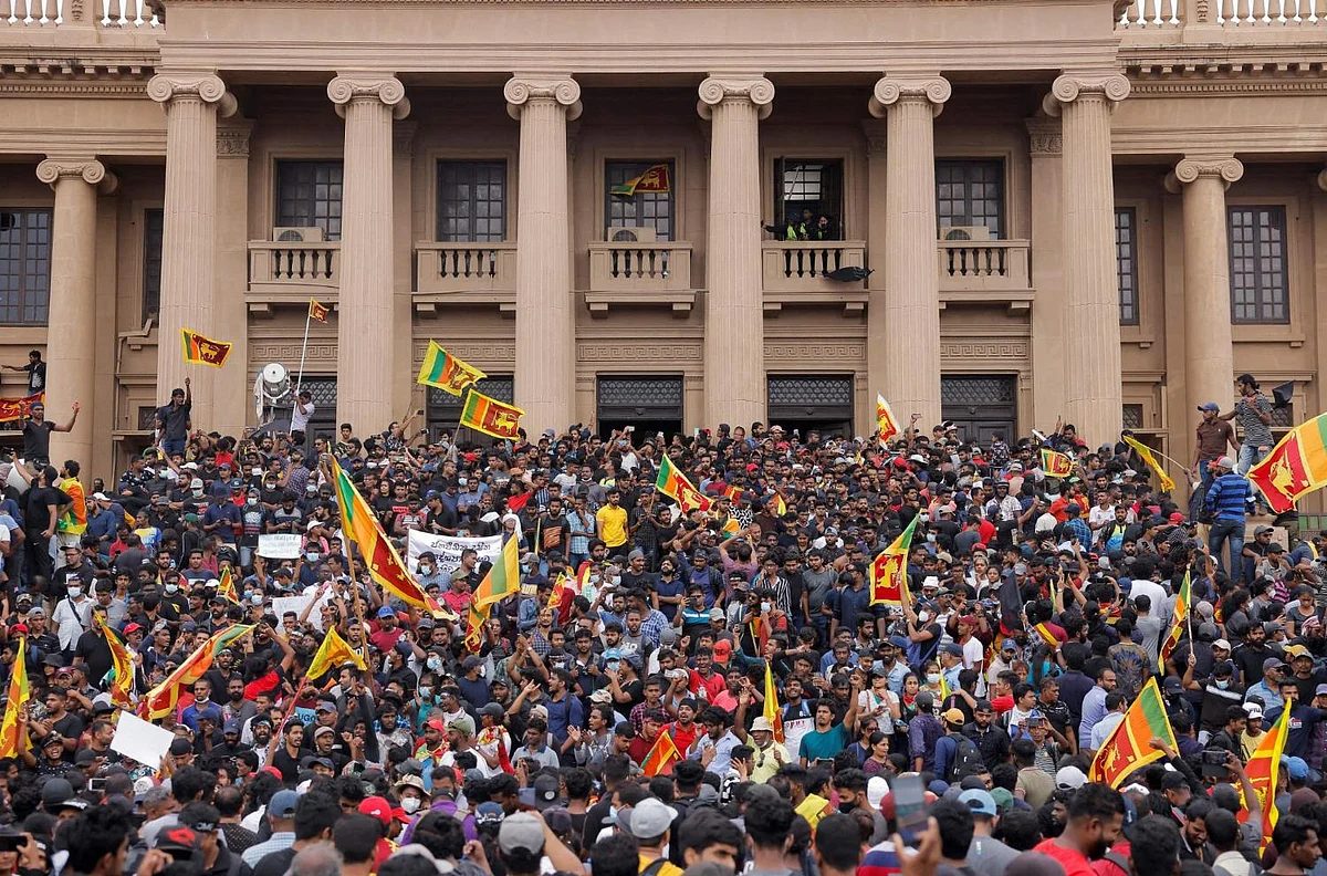 Protesters stormed into Sri Lankan President Gotabaya Rajapaksa’s residence