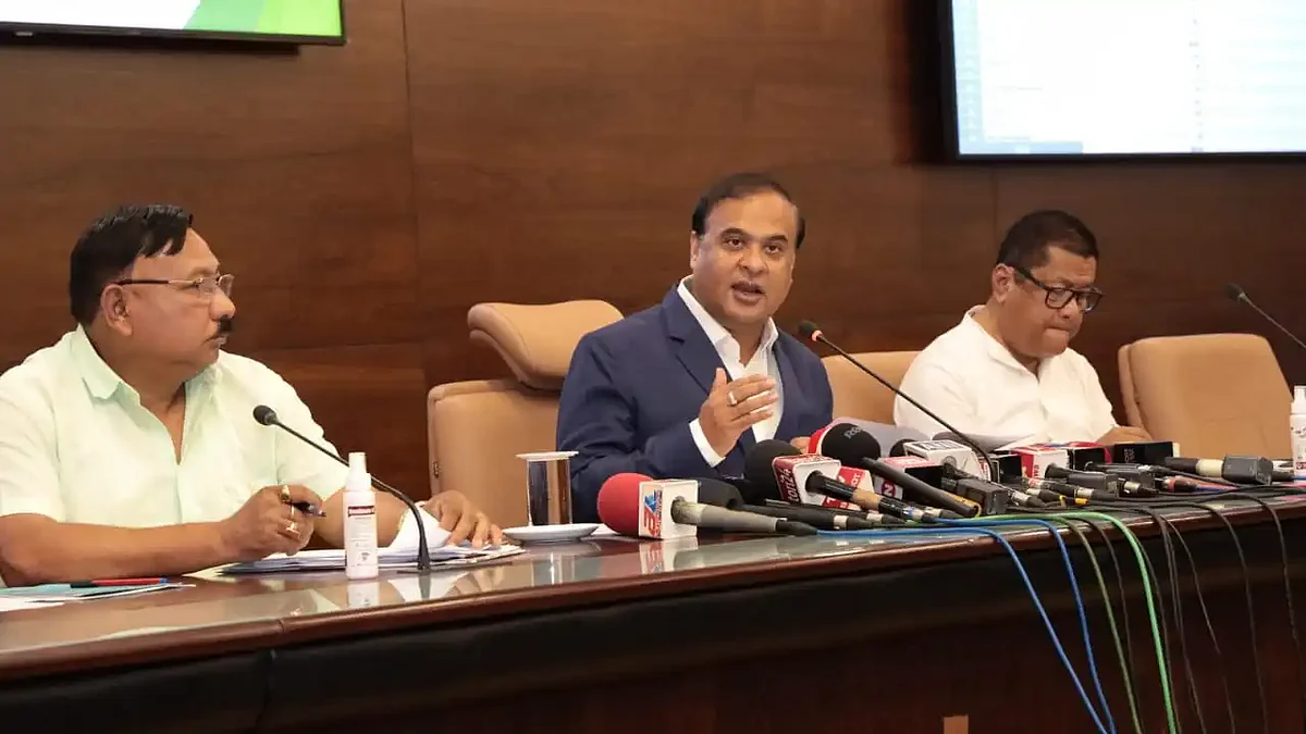 The Assam CM addressed media persons today | Image: Twitter/ Himanta Biswa Sarma