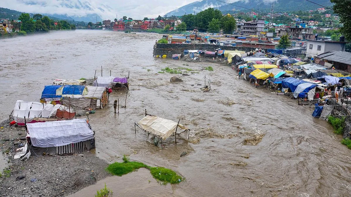 Several people are feared to have been washed away after cloud burst in Kullu