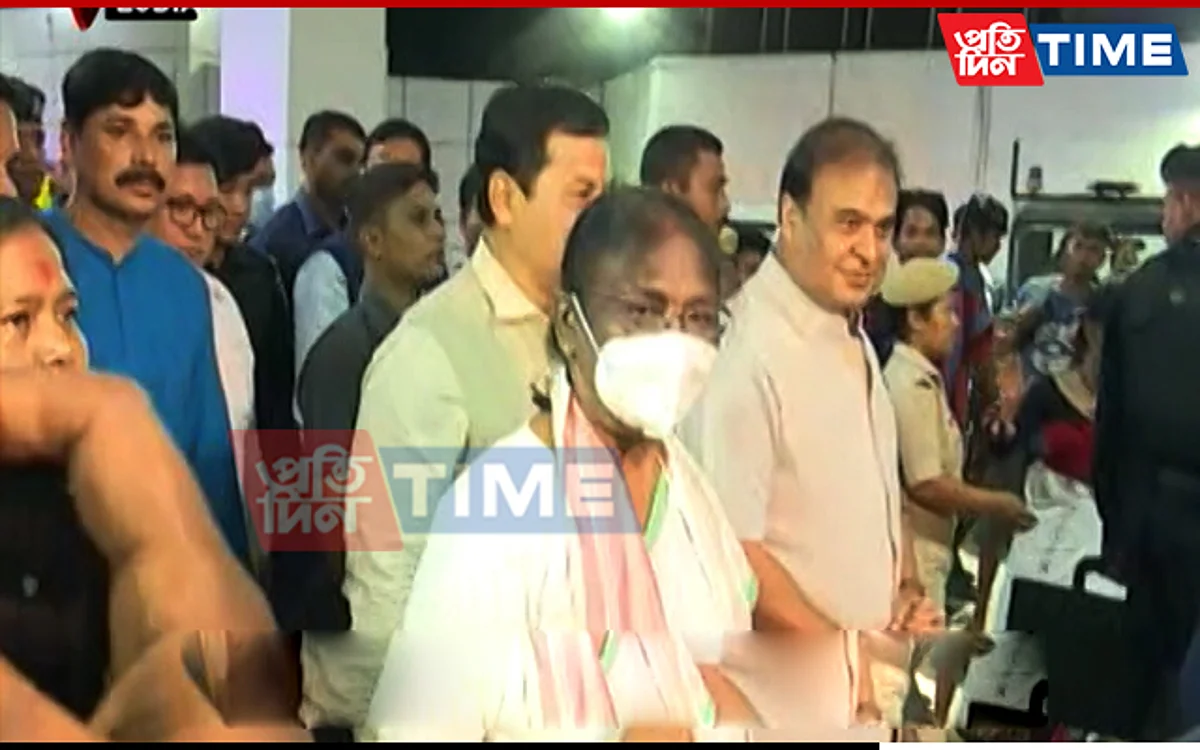 Draupadi Murmu arrives at Borjhar airport in Guwahati