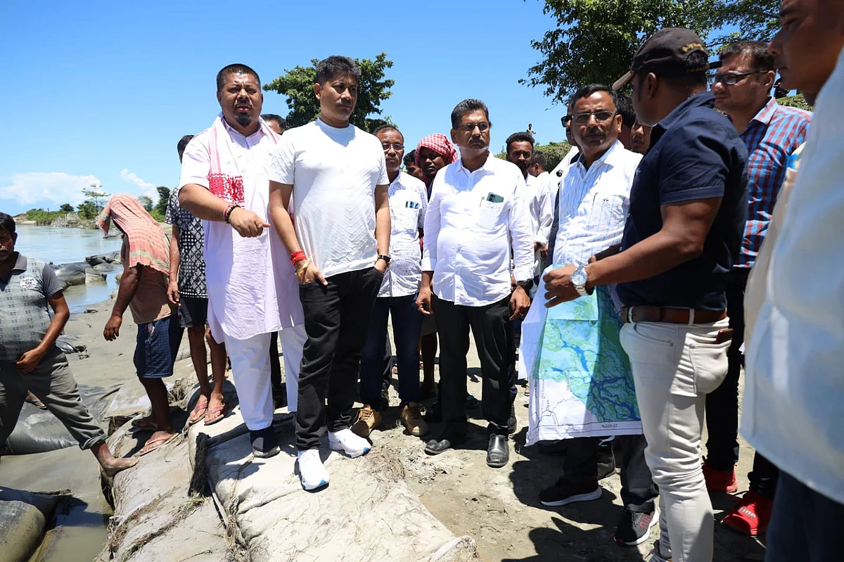 Assam Minister Pijush Hazarika Visits Dibrugarh To Inspect Erosion