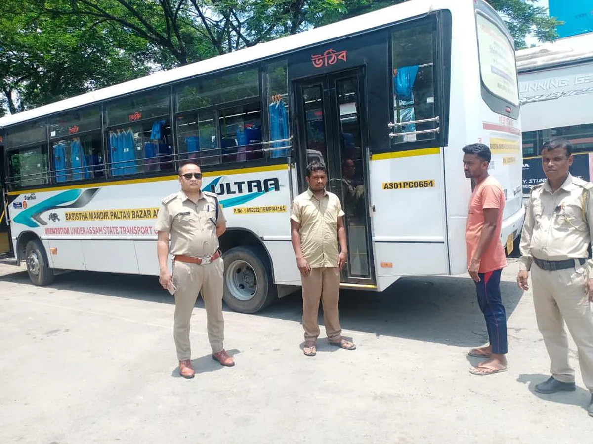 Police seize the ASTC bus in Guwahati
