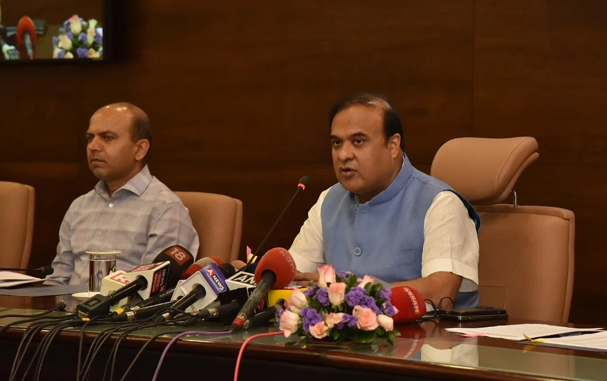 Assam Chief Minister Himanta Biswa Sarma addresses press briefing