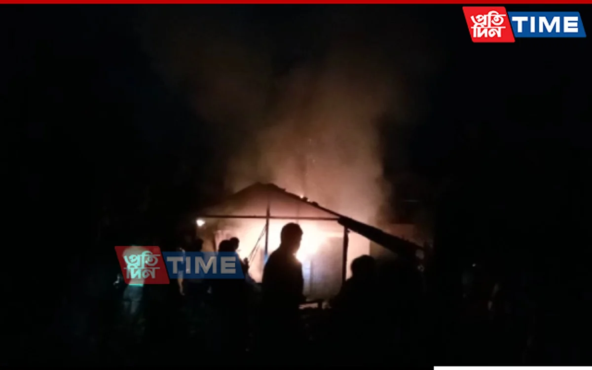 One house in the Borsapori tea estate was entirely gutted