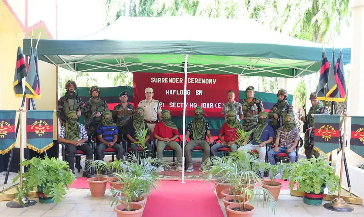 The surrender ceremony in Dima Hasao district of Assam