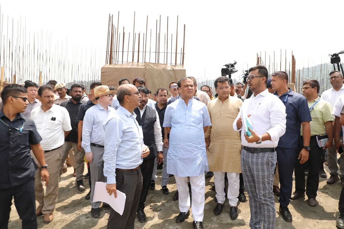 Assam CM Reviews Construction Work of Swahid Smarak