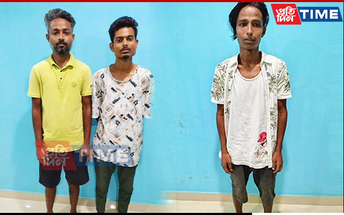 The three smugglers arrested by Garchuk Police