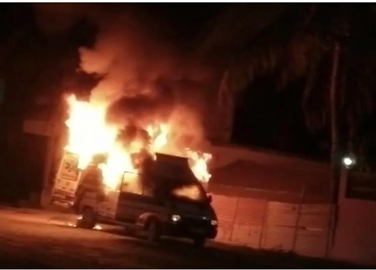 Ambulance catches fire in Nagaon